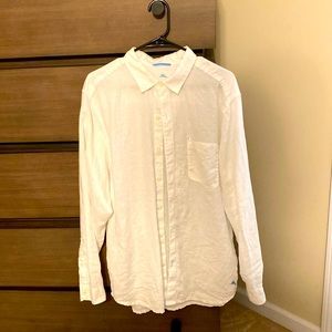 Tommy Bahama White Linen Shirt - Large